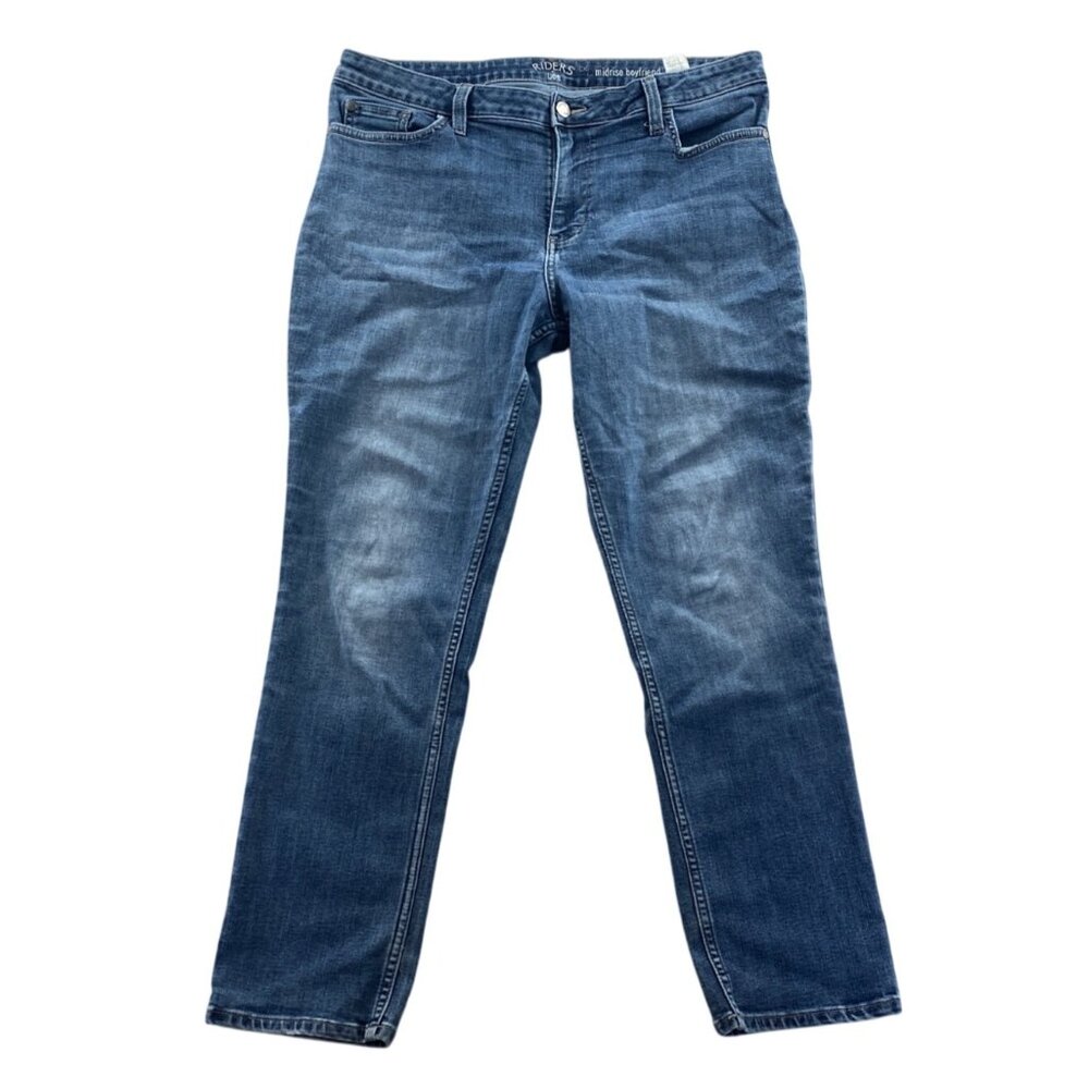 Riders By Lee Womens Boyfriend Jeans Blue Denim Midrise Classic Casual